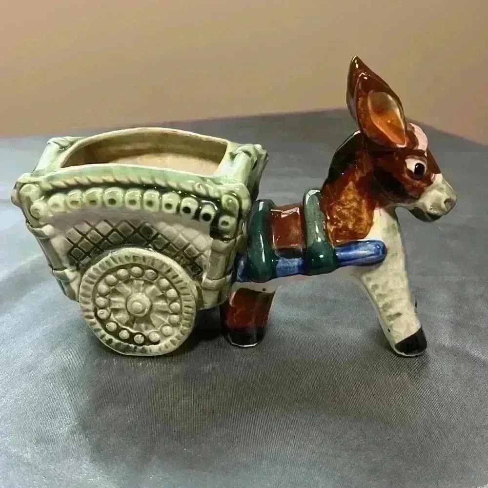 2 Vintage  Burro Planters - Picture 3 of 14